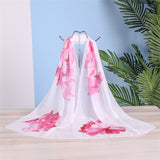 Scarf Women Spring Summer Silk Scarves Thin Flower Shawls And Wraps  Foulard Print Hijab Stoles Wholesale