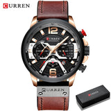 Sport Watches for Men.  Luxury Military Leather Wrist Watch