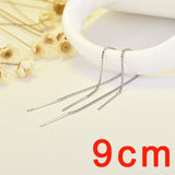 Minimalist Silver Color Chain Long Tassel Drop Earring For Women Statement Dangle Earrings Personality Ear Line Jewelry Gift