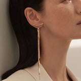 Minimalist Silver Color Chain Long Tassel Drop Earring For Women Statement Dangle Earrings Personality Ear Line Jewelry Gift