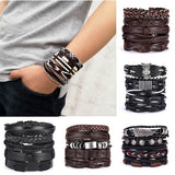 Men Vintage Multilayer Leather Braid Bracelets