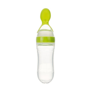 Baby Spoon Lovely Safety Infant Baby Silicone Feeding With Spoon Feeder Food Rice Cereal Bottle For Best Gift