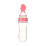 Baby Spoon Lovely Safety Infant Baby Silicone Feeding With Spoon Feeder Food Rice Cereal Bottle For Best Gift