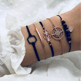 5Pcs/set Bohemian Gold color Bracelet Set