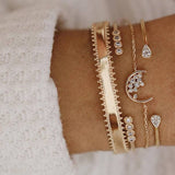 5Pcs/set Bohemian Gold color Bracelet Set