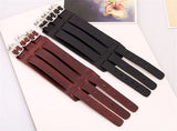 Fashion Punk Rivet Wide Leather Bracelets Men For Women Cuff Vintage Rock Jewelry