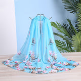 Scarf Women Spring Summer Silk Scarves Thin Flower Shawls And Wraps  Foulard Print Hijab Stoles Wholesale