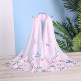 Scarf Women Spring Summer Silk Scarves Thin Flower Shawls And Wraps  Foulard Print Hijab Stoles Wholesale