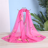 Scarf Women Spring Summer Silk Scarves Thin Flower Shawls And Wraps  Foulard Print Hijab Stoles Wholesale