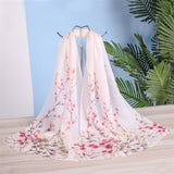 Scarf Women Spring Summer Silk Scarves Thin Flower Shawls And Wraps  Foulard Print Hijab Stoles Wholesale