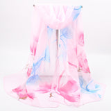 Scarf Women Spring Summer Silk Scarves Thin Flower Shawls And Wraps  Foulard Print Hijab Stoles Wholesale