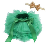 Baby girl tutu skirt 2pcs . Diaper cover. headband flower set