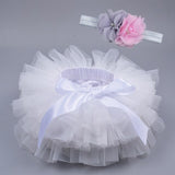 Baby girl tutu skirt 2pcs . Diaper cover. headband flower set