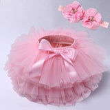 Baby girl tutu skirt 2pcs . Diaper cover. headband flower set