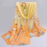 6 Colors New Chiffon Scarves  Women Summer Silk Scarf Chiffon Thin Shawls And Wraps  Foulard Flower Hijab Stoles Wholesale