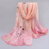 6 Colors New Chiffon Scarves  Women Summer Silk Scarf Chiffon Thin Shawls And Wraps  Foulard Flower Hijab Stoles Wholesale