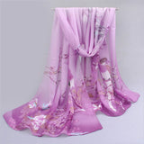 6 Colors New Chiffon Scarves  Women Summer Silk Scarf Chiffon Thin Shawls And Wraps  Foulard Flower Hijab Stoles Wholesale