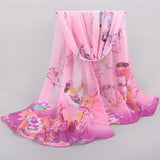 6 Colors New Chiffon Scarves  Women Summer Silk Scarf Chiffon Thin Shawls And Wraps  Foulard Flower Hijab Stoles Wholesale