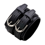 Fashion Punk Rivet Wide Leather Bracelets Men For Women Cuff Vintage Rock Jewelry