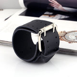 Fashion Punk Rivet Wide Leather Bracelets Men For Women Cuff Vintage Rock Jewelry