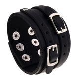 Fashion Punk Rivet Wide Leather Bracelets Men For Women Cuff Vintage Rock Jewelry