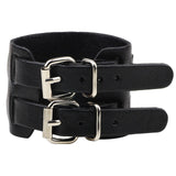 Fashion Punk Rivet Wide Leather Bracelets Men For Women Cuff Vintage Rock Jewelry