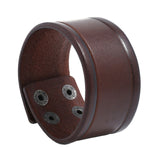 Fashion Punk Rivet Wide Leather Bracelets Men For Women Cuff Vintage Rock Jewelry