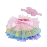 Baby girl tutu skirt 2pcs . Diaper cover. headband flower set