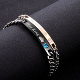 2 Style His Queen Her King Black Rose Gold Color Women's Male Chain Crystal Couple Bracelet for Men Femmo on Hands Jewelry