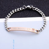 2 Style His Queen Her King Black Rose Gold Color Women's Male Chain Crystal Couple Bracelet for Men Femmo on Hands Jewelry