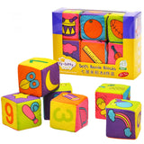 Baby Mobile Magic Cube Baby Toy Plush Block Clutch Rattles Early Newborn Baby Educational Toys 0-12 Months