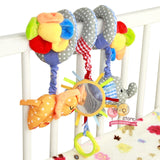 Baby Toys for Children 0-12 Months Plush Rattle Crib Spiral Hanging Mobile Infant Newborn Stroller Bed Animal Gift Happy Monkey