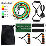 17Pcs Resistance Bands Set Expander.   Fitness Rubber Band.  Stretch Training Home Gyms Workout