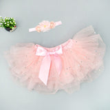 Baby girl tutu skirt 2pcs . Diaper cover. headband flower set