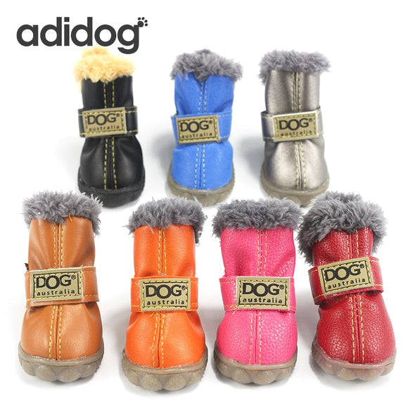 Pet Dog Shoes Winter Super Warm 4pcs/set Dog's Boots Cotton Anti Slip XS XXL Shoes for Small Pet Product Chihuahua Waterproof