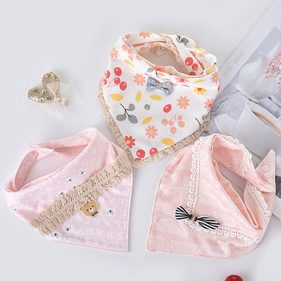 3pcs/lot Special Baby Bibs Boy Girl Bandana Cotton Absorb Bib Burp Cloth Triangle Baby Scarf Burp Newborn Princess Accessories