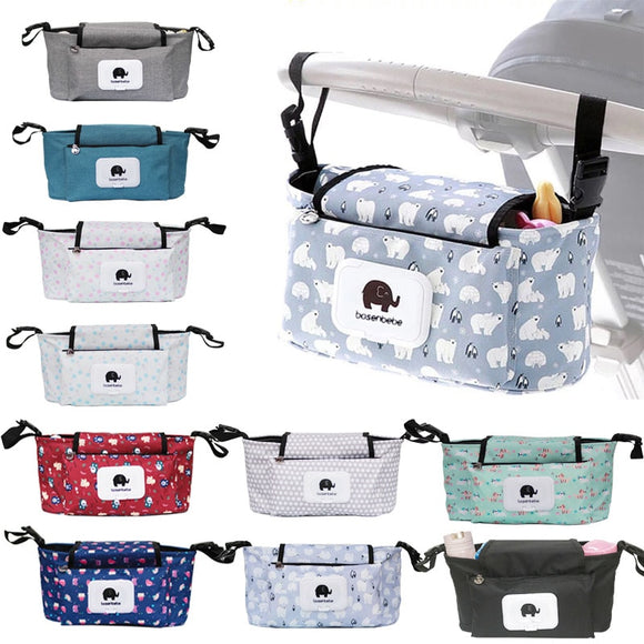 Baby Stroller Organizer Bag Mummy Diaper Bag Hook Baby Carriage Waterproof Large Capacity Stroller Accessories Travel Nappy