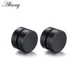 2pcs Punk Mens Strong Magnet Magnetic Ear Stud Set Non Piercing Earrings Fake Earrings