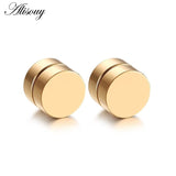 2pcs Punk Mens Strong Magnet Magnetic Ear Stud Set Non Piercing Earrings Fake Earrings