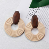 27 Style Korea Handmade Wooden Straw Weave Rattan Vine Braid Drop Earrings New Fashion Geometric Long Earrings