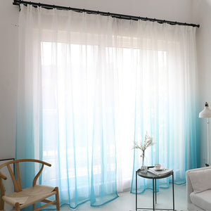 Modern gradient color window tulle curtains for living room bedroom organza voile curtains Hotel Decoration blue Sheer curtains