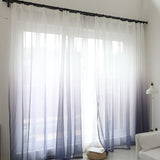 Modern gradient color window tulle curtains for living room bedroom organza voile curtains Hotel Decoration blue Sheer curtains