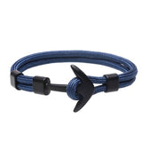 Anchor Bracelet Men Charm Survival Rope Chain Bracelets Paracord Fashion Black Color Anchor Bracelet Male Wrap Metal Sport Hooks