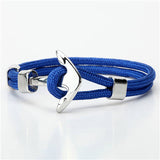 Anchor Bracelet Men Charm Survival Rope Chain Bracelets Paracord Fashion Black Color Anchor Bracelet Male Wrap Metal Sport Hooks
