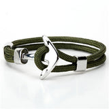 Anchor Bracelet Men Charm Survival Rope Chain Bracelets Paracord Fashion Black Color Anchor Bracelet Male Wrap Metal Sport Hooks
