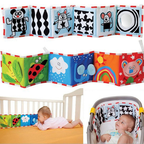 Baby Toys Crib Bumper Newbron Cloth Book Infant Rattles Knowledge Around Multi-Touch Colorful Bed Bumper Baby Toys 0-12 Months