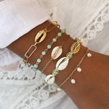 Boho Mixed Leaves -Multi-layer Chain Bracelet