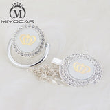 MIYOCAR 11 color silver bling gold crown bling pacifier and pacifier clip BPA free dummy bling unique design GCR2-1