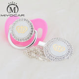 MIYOCAR 11 color silver bling gold crown bling pacifier and pacifier clip BPA free dummy bling unique design GCR2-1