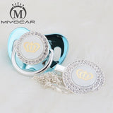 MIYOCAR 11 color silver bling gold crown bling pacifier and pacifier clip BPA free dummy bling unique design GCR2-1